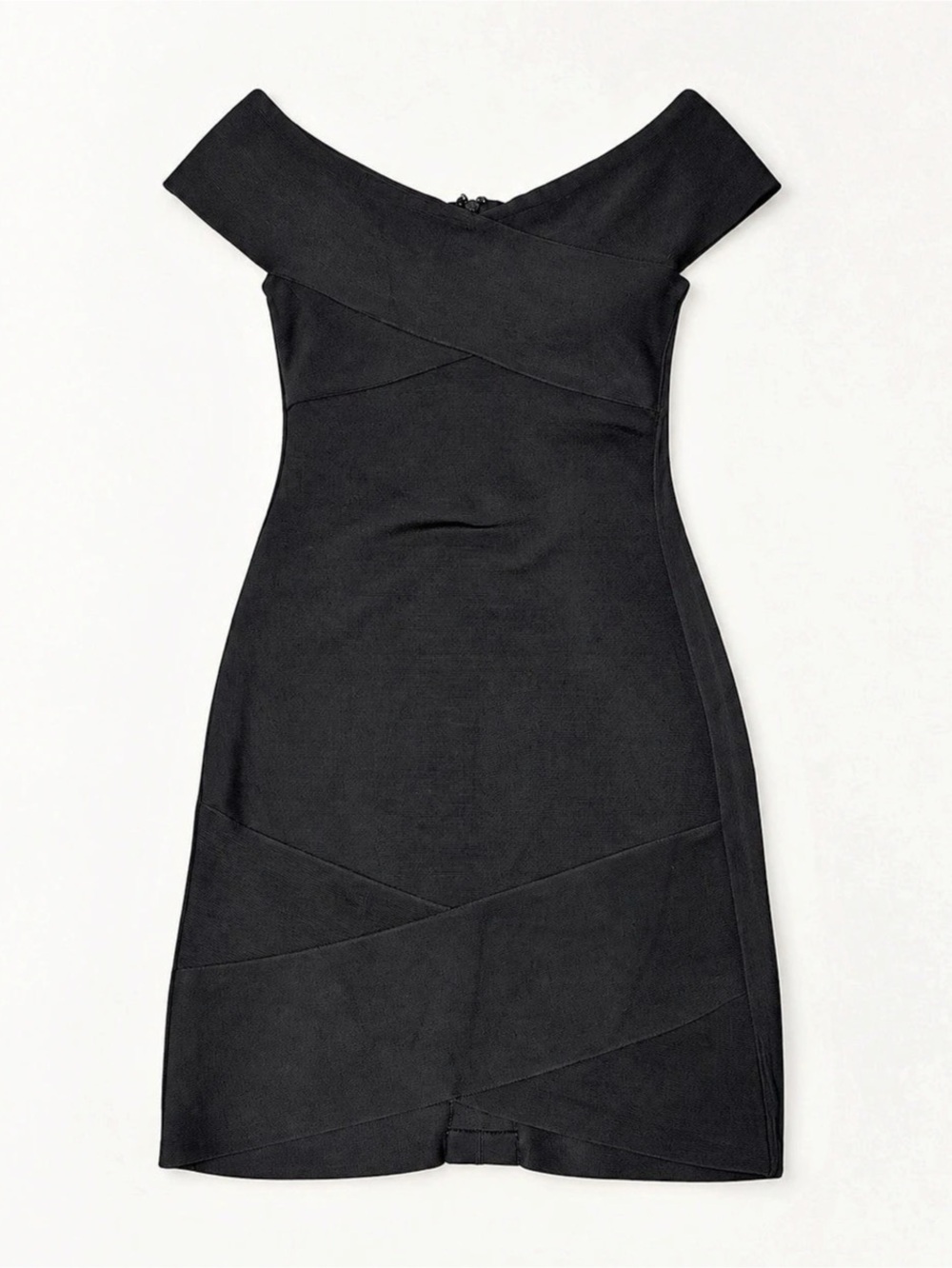 Cross-Neck Bandage Dress Black Mini